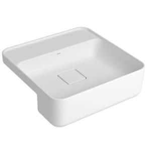 Cuba De Semiencaixe Quadrada Com Mesa Deca Slim Branco L.61040.M.17