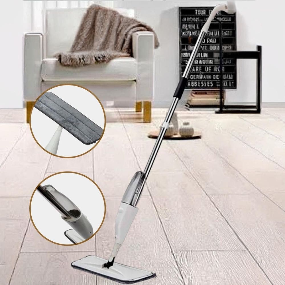 Mop Spray Giratório Gatilho Rodo Limpeza Rápida Microfibra