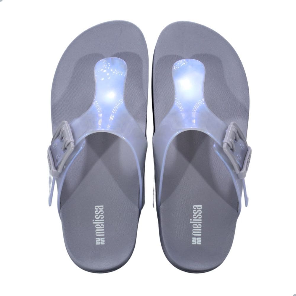 Tamanco Melissa Cozy Flip Flop Adulto Cinza/Azul Perolado