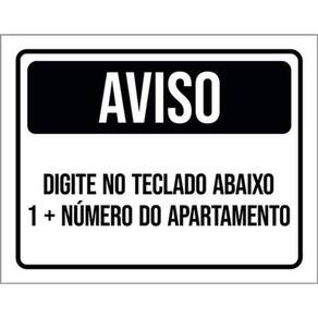 Placa Aviso Digita Teclado Abaixo Número Apto 36X46