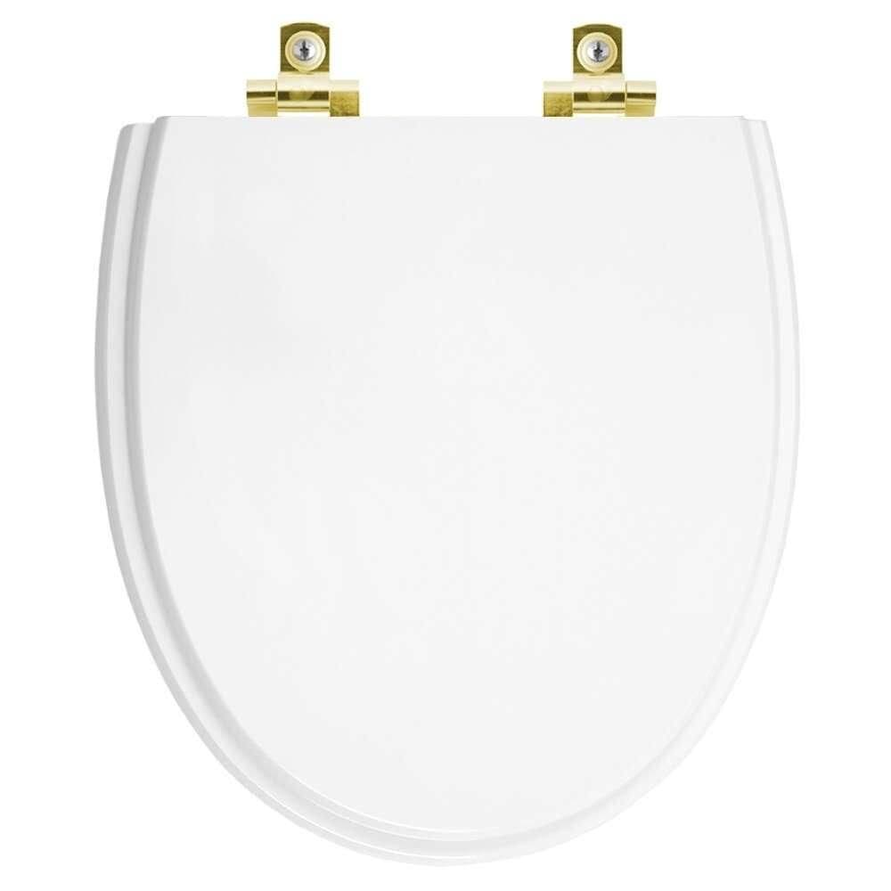 Assento Sanitário Soft Close Eros Branco para vaso Incepa com Ferragem Dourada