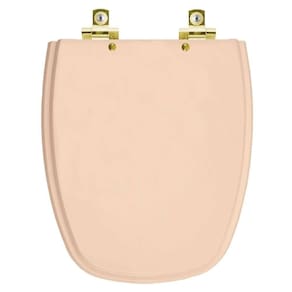 Assento Sanitário Soft Close Monte Carlo Rosa Floral para vaso Deca com Ferragem Dourada