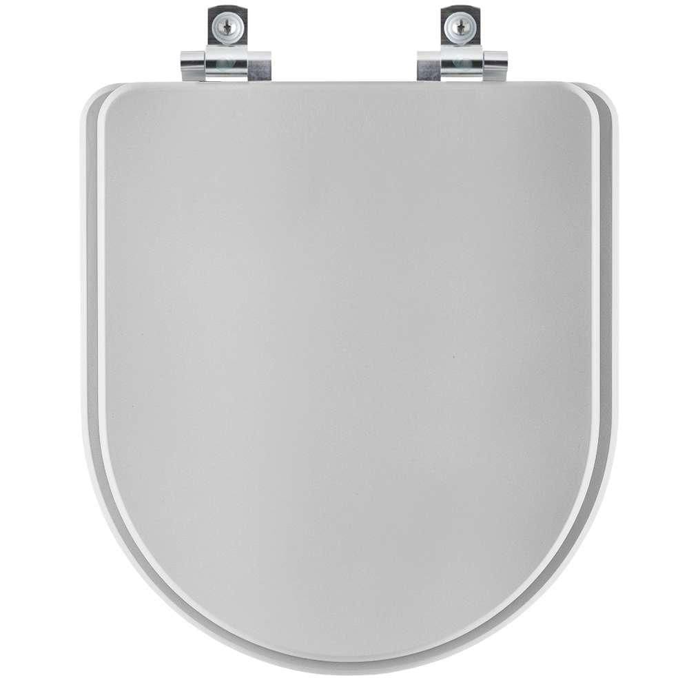 Assento Sanitário Soft Close Omega Cinza Real para vaso Deca