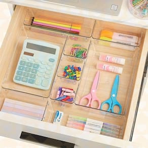 1 Organizador Transparente Quadrado Para Gavetas Escritorio