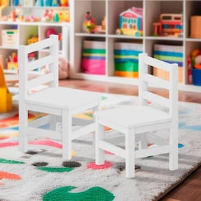 Conjunto Infantil 2 Cadeiras Com Encosto Branco Taron Jm Móveis