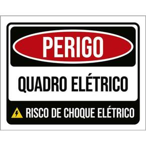 Placa Sinalização Perigo Quadro Elétrico Risco Choque 36X46