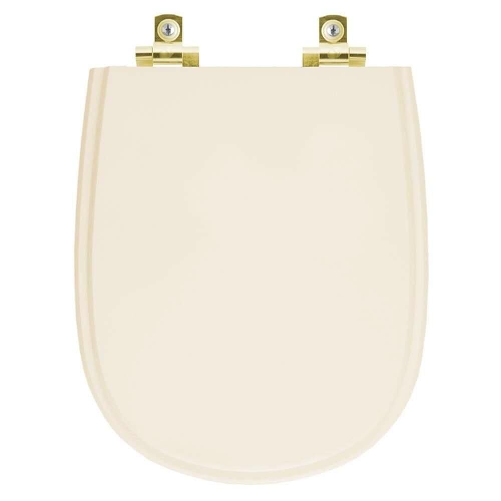 Assento Sanitário com Fechamento Lento Paris Bone para vaso Ideal Standard com Ferragem Dourada
