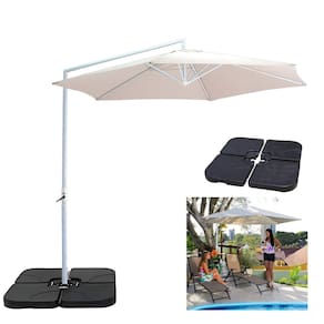 Kit Ombrelone Lateral Suspenso 3m Malibu Com Manivela + Base 60L Quadrada - Mor