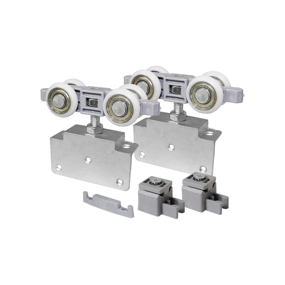 Kit Sistema Deslizante Suspenso Com Roldana Lateral Convexa 100 Kg Pf 100v Perfil Rold