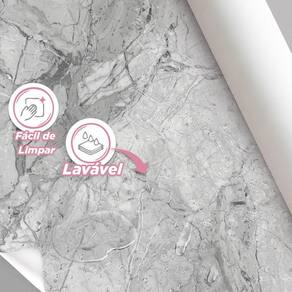 Papel De Parede Painel 3D Mármore Calacata Cinza Claro 4M