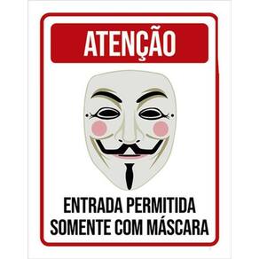 Kit 10 Placas Decorativa Entrada Permitida Com Máscara 36X46