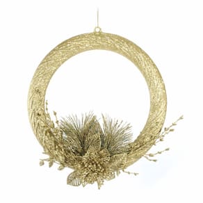 Guirlanda Plástica Gliter Natal Plantas Magizi 30 cm
