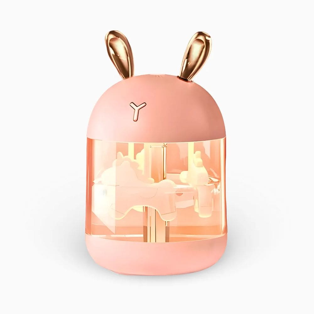 Umidificador Carrossel Abajur com Led Rosa