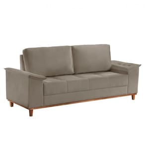 Sofá Ravena Veludo 03 Lugares D28 Meu Sofá Online B002 Veludo Capuccino