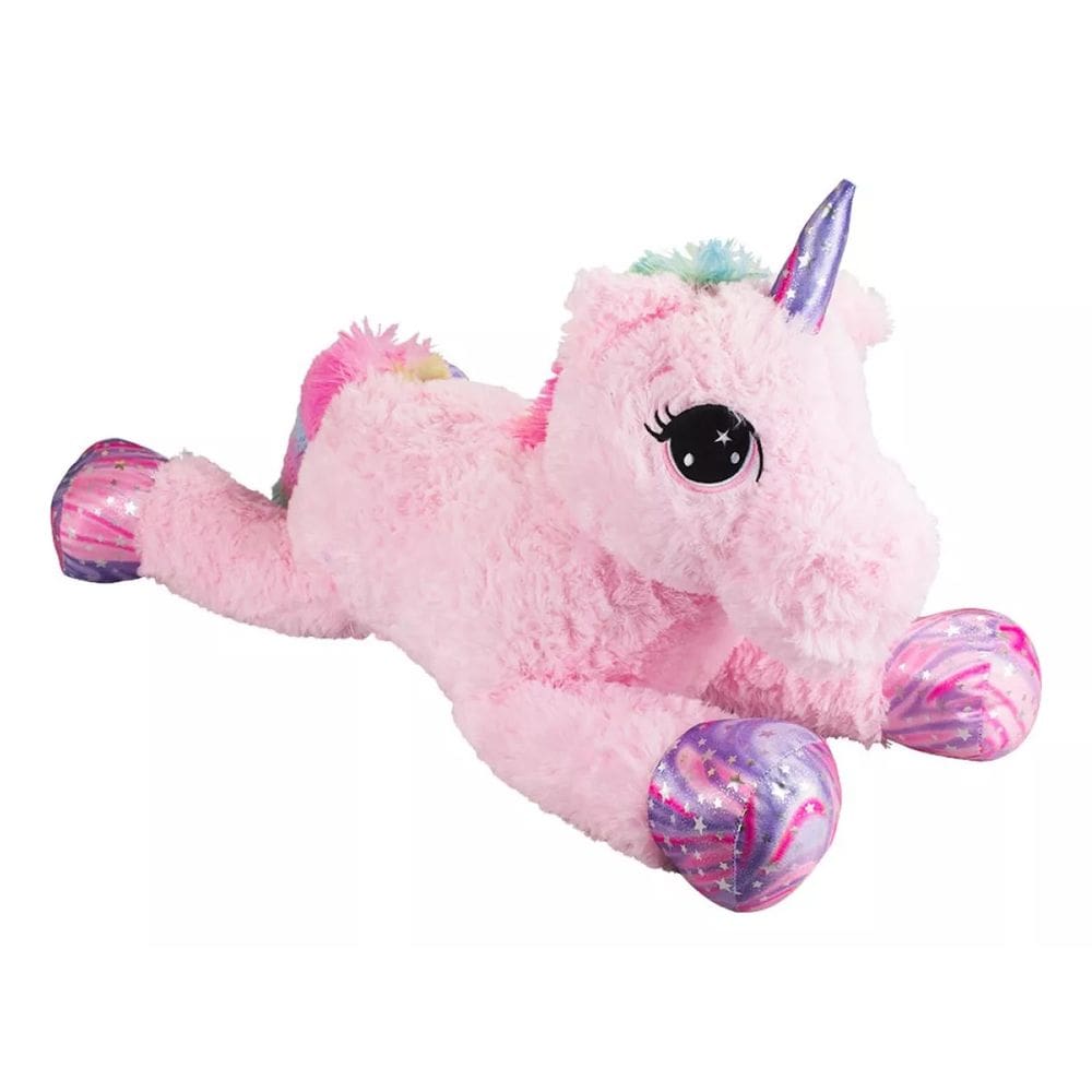 Unicórnio Rosa Deitado 80cm - Pelúcia