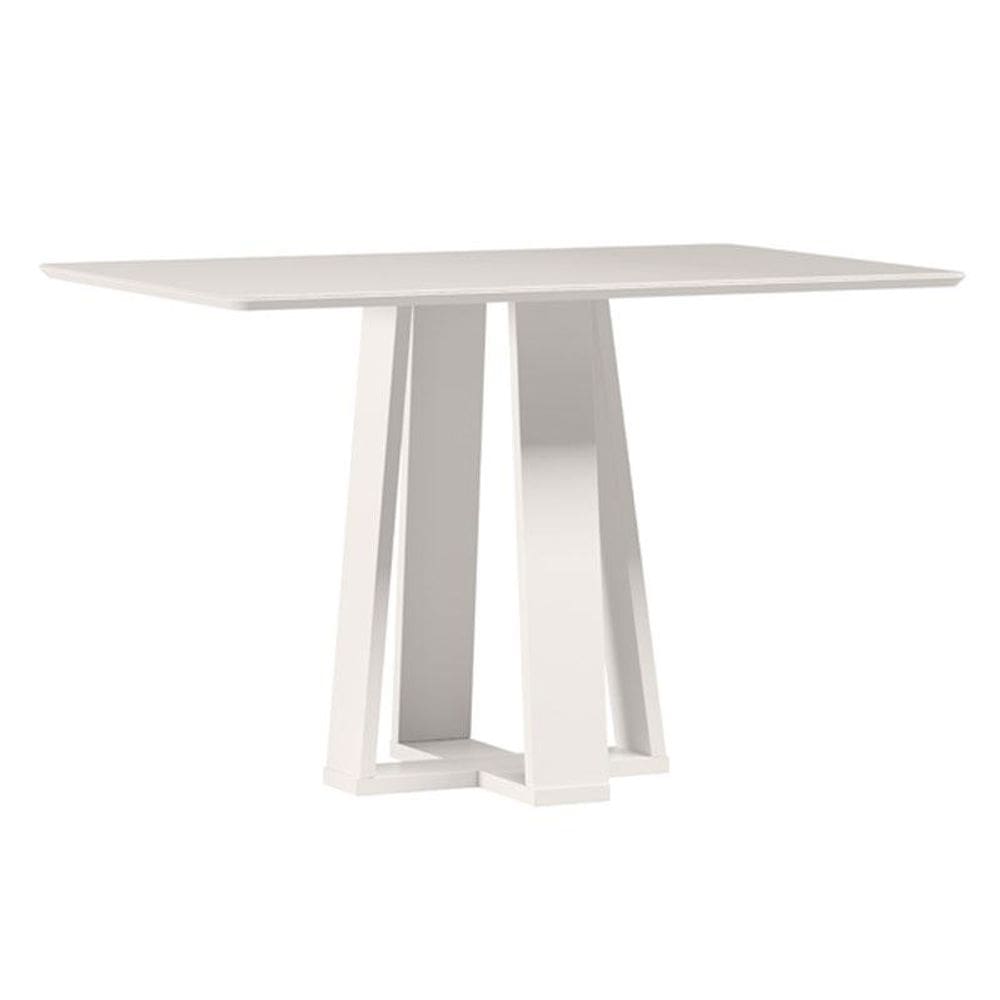 Mesa de Jantar Rubi 120x80 cm com Vidro Off White - New Ceval