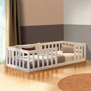 Cama Solteiro Com Grade De Proteção Branco Fanos Jm Móveis