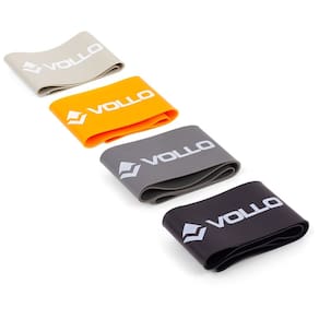 Kit 4 Faixas Elásticas Mini Bands Intensidades Leve Média Forte Extraforte Treinos Dinâmicos Vollo