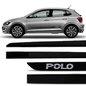 Friso Lateral Polo C/Emblema Cromado Preto Ninja