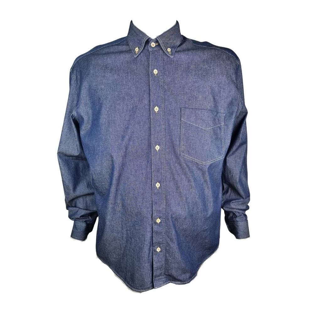 Camisa Social Masculina Jeans 100% Algodão Plus Size Moderna