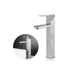 Torneira Banheiro Lavabo Monocomando Bica Alta Metal Aço Inox Prata Brinovar
