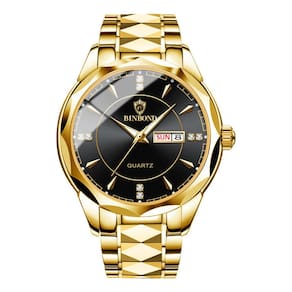 Relógio masculino impermeável em aço de tungstênio, calendário de quartzo