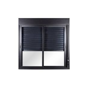 Janela de Aluminio Persiana Integrada 100x120cm Manual 2 Folhas Topsul  Preto