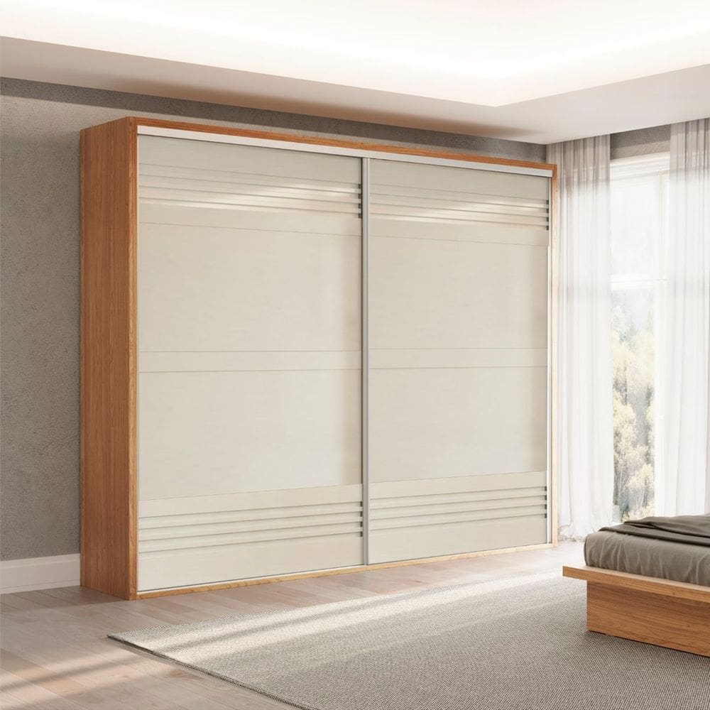 Guarda-Roupa Casal Grande 267x238cm Freijó Off White Dalla Costa
