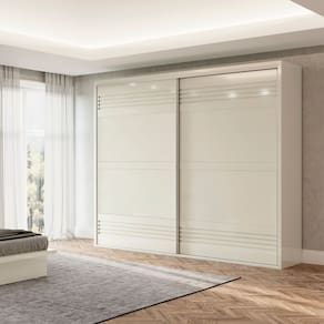 Guarda Roupa Casal com Porta de Correr 267x238cm Off White Dalla Costa