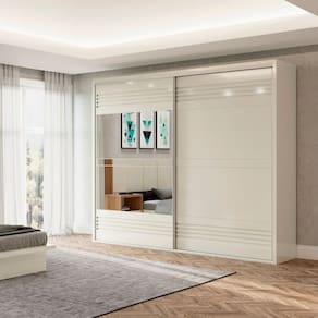 Guarda-Roupa Casal Grande 267x238cm Off White Dalla Costa