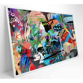 Quadro Pintura De Rua Multicolorida Aleatória Medidas 60x40 Cm Impressão Tecido Canvas