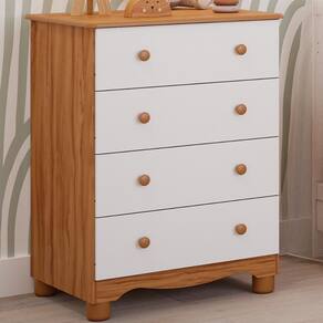 Cômoda Junior Simples 4 Gavetas 100% MDF Móveis Peroba