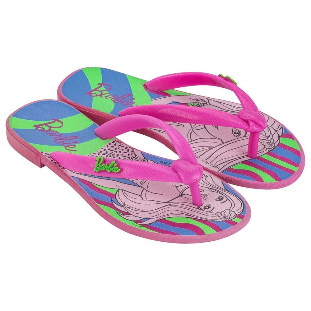 Chinelo Infantil Menina Grendene Kids Barbie Star Rasteiro