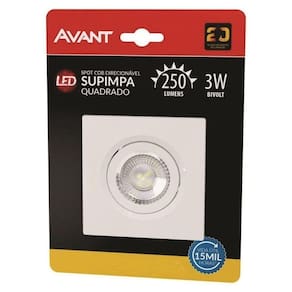 Spot Led Embutir Quadrado 3w Direcionável 3000k Luz Amarela Avant