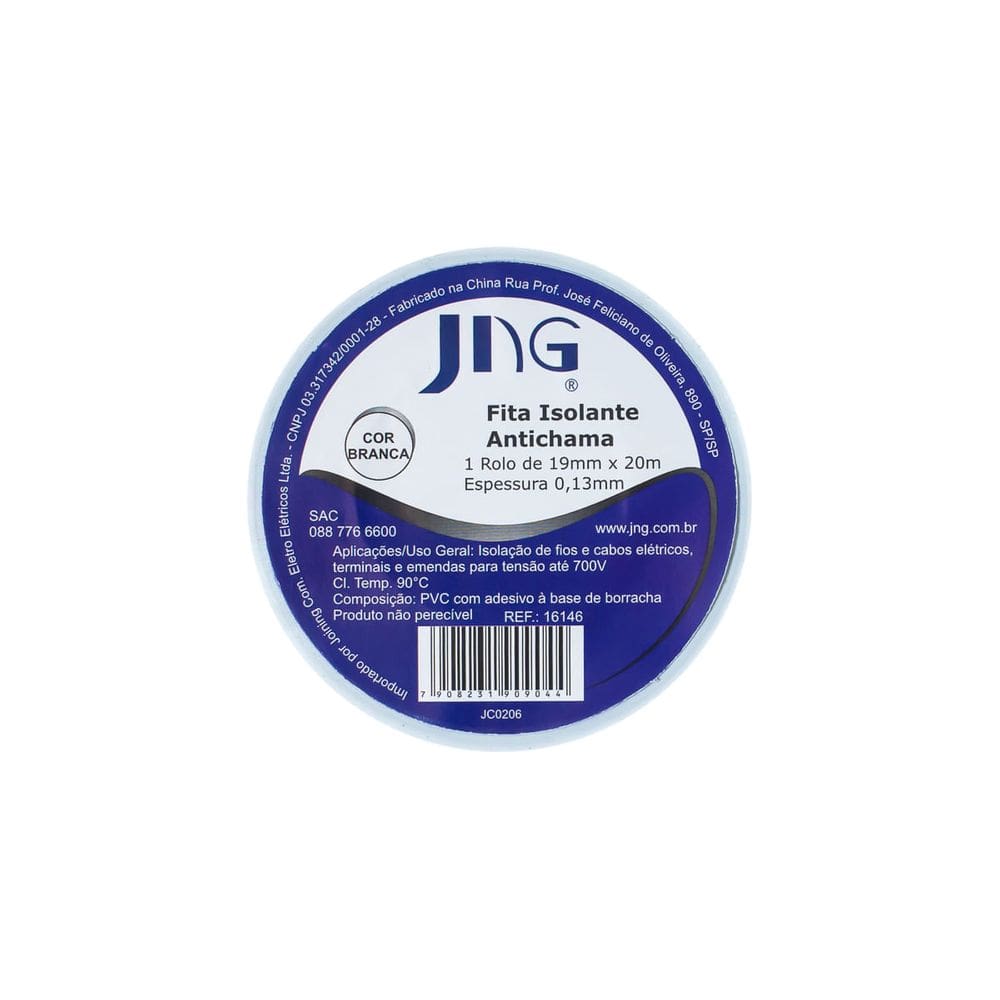 Fita Isolante Branca 19Mm 20M