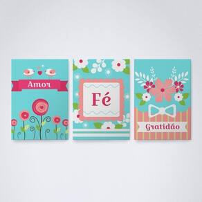 Quadro Decorativo Amor Fé V9 30x20cm - Alta Qualidade
