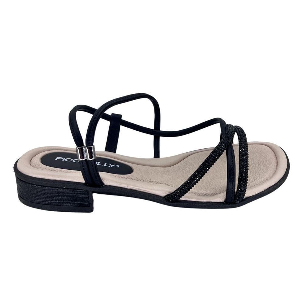 Sandália Feminina Piccadilly Salto Baixo Tiras Trançadas