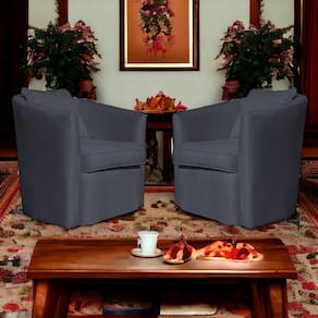 Kit 2 Poltronas Decorativa Alana Veludo Cinza - Londrilar