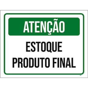 Kit 3 Placas Atenção Estoque Produto Final 36X46