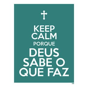 Kit 10 Placas Keep Calm Deus Sabe Que Faz 36X46