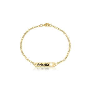 Pulseira Personalizada Chapada Nome Coracao Vazado Folheado