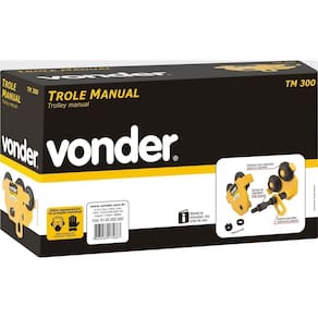 Trole Manual 3,0 Toneladas Largura 100-203Mm Tm300 - Vonder