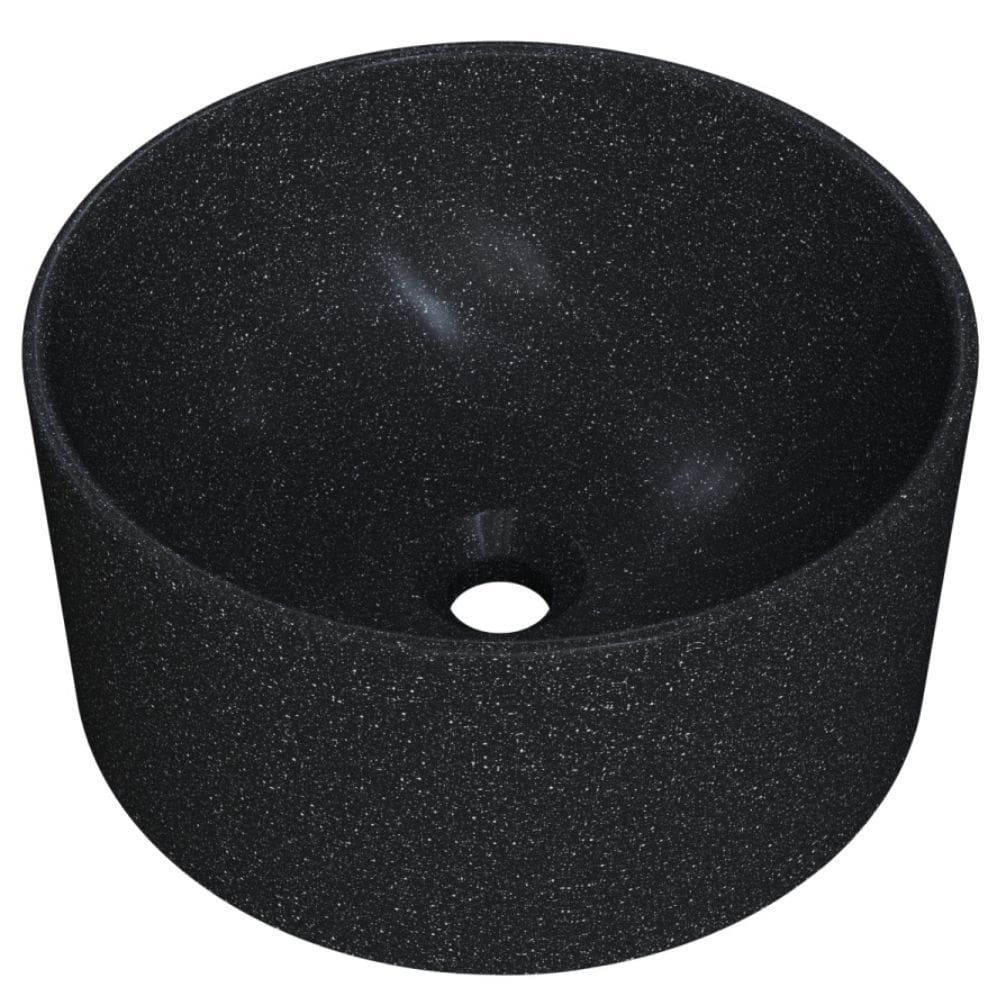 Cuba de Apoio Redonda Para Banheiro Lavabo C01 BL30W Preto Granit Matte - Lyam