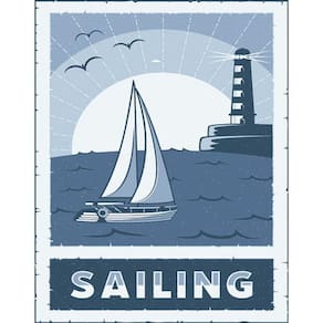 Kit 3 Placas Sailing Navio 36X46