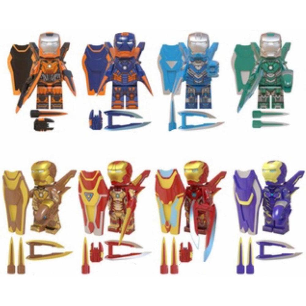 Bonecos Blocos De Montar Coleção Homem De Ferro Armaduras