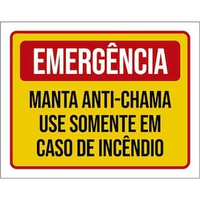 Kit 5 Placas Emergência Manta Anti-Chama Caso Incêndio 36X46