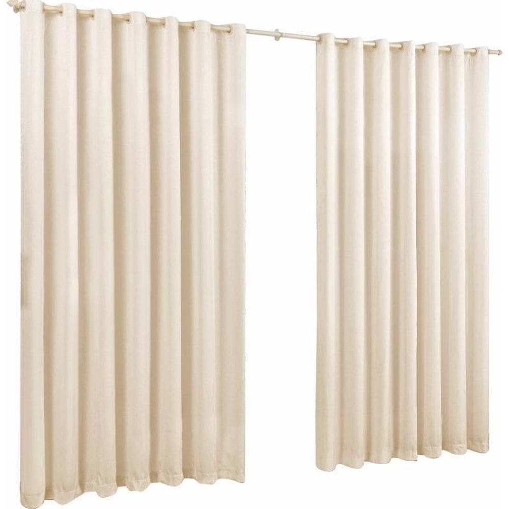 Cortina Para Sala Quarto Em Tecido Oxford Palha 3,00X1,80