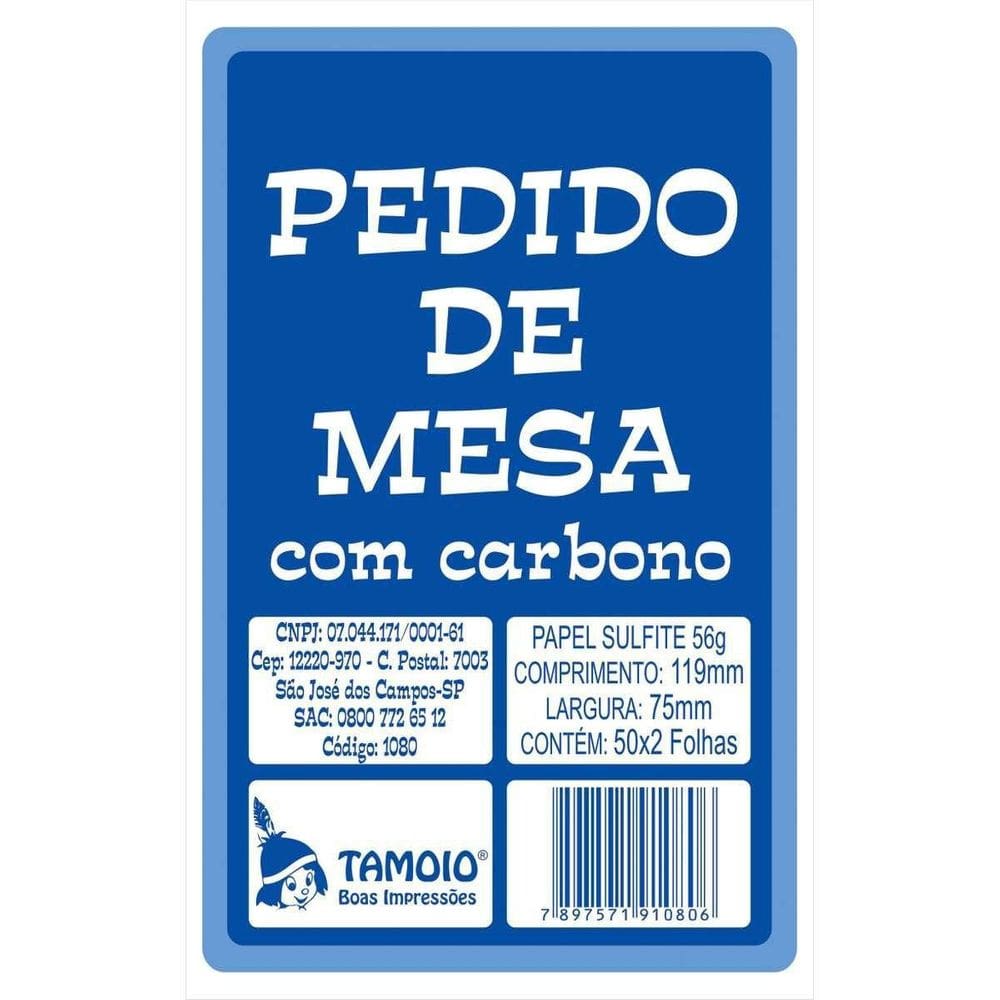 Impresso Talão De Pedido Mesa 2 Vias 50 Folhas Carbono