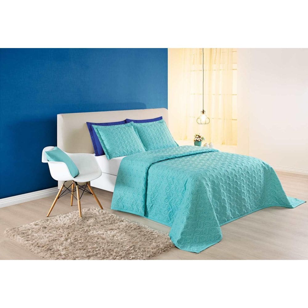 Cobre Leito Queen 3 Pç Coleção Ágata 200 Fios Bordado Tifany