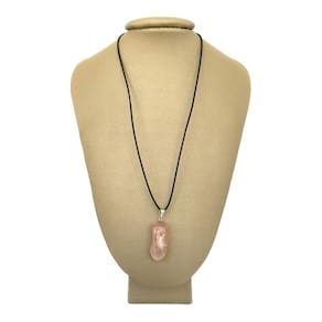 Colar Em Couro Grego E Prata Quartzo Rosa - P. Vecchio